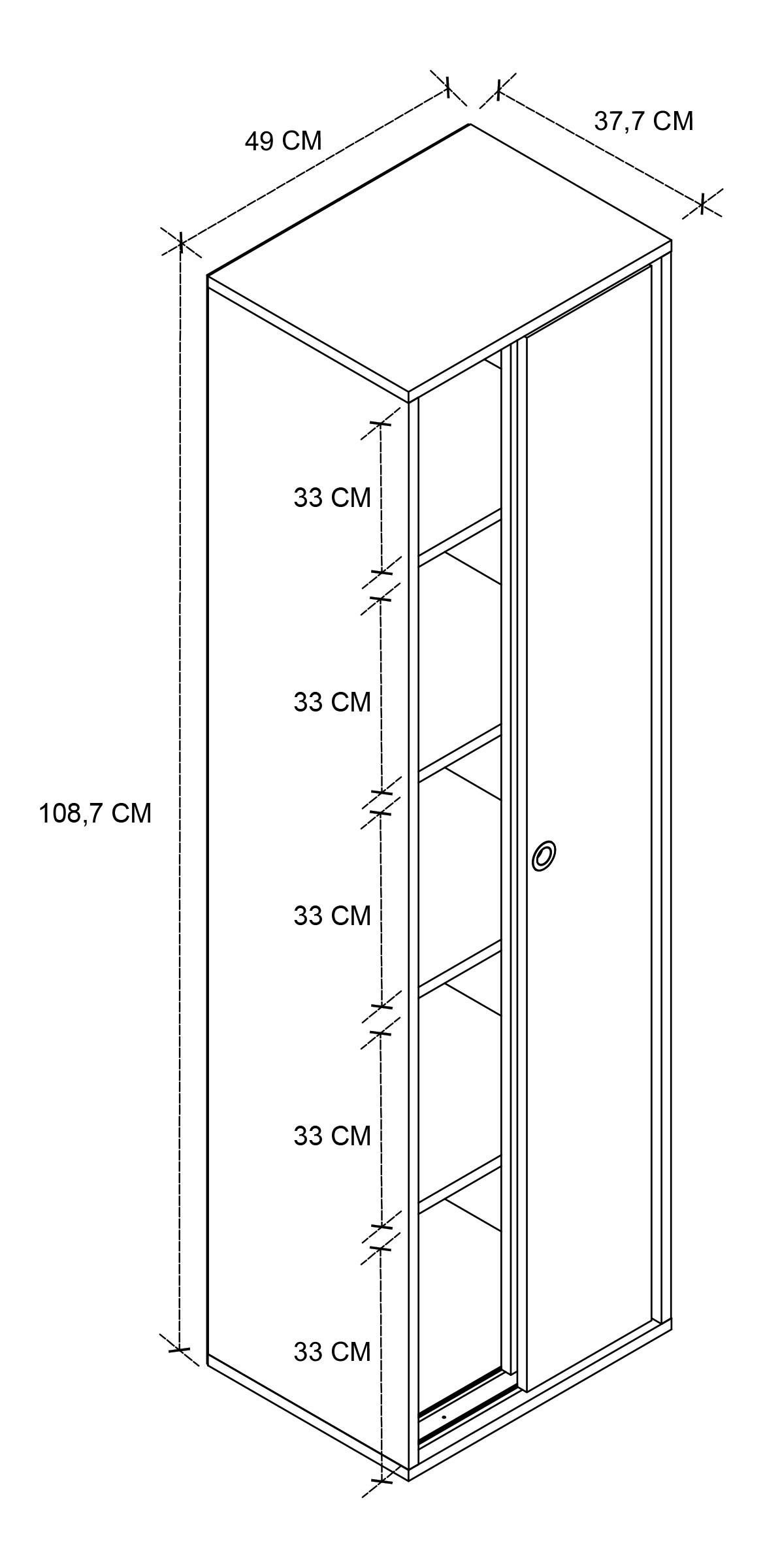 VCM Büroschrank mit 5 Fächern | moderner Aktenschrank mit Schiebetüren | Maße ca. H. 168 x B. 49 x T. 38 cm – Ulas 5-Fach  
