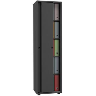 VCM Büroschrank mit 5 Fächern | moderner Aktenschrank mit Schiebetüren | Maße ca. H. 168 x B. 49 x T. 38 cm – Ulas 5-Fach  