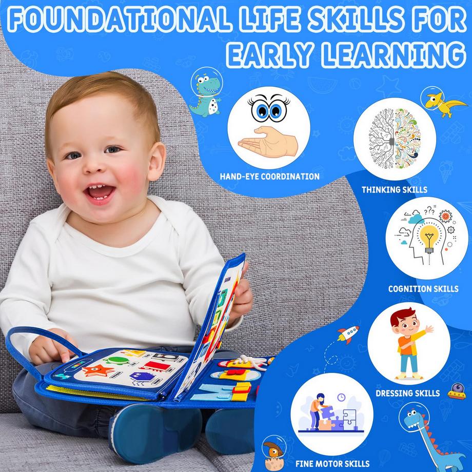 Activity-board  Beschäftigungstafel für Kleinkinder, Spielzeug-Aktivitäts-Tafel 4-lagiges Lernspielzeug für die Vorschule 