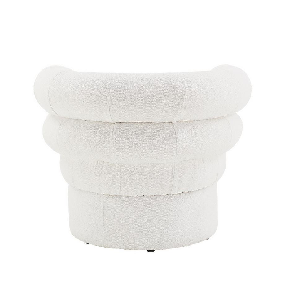 mutoni Sessel Bouclestoff weiss  