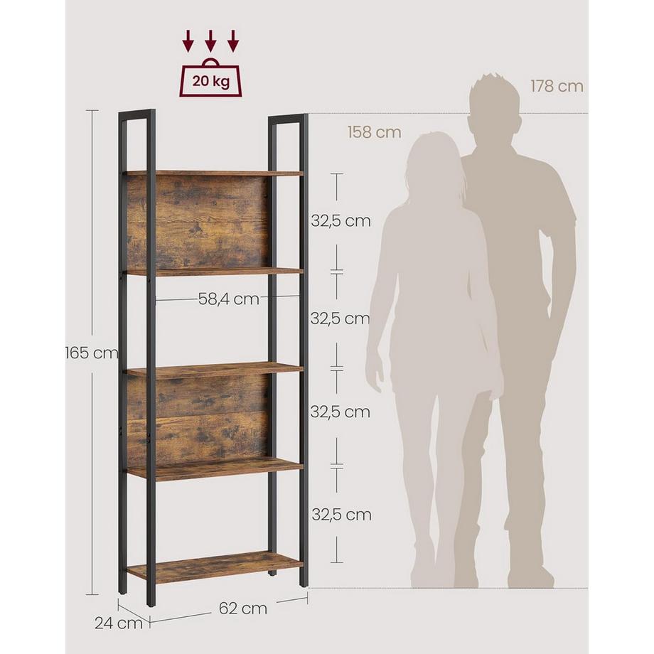 Songmics Bibliothèque style industriel  