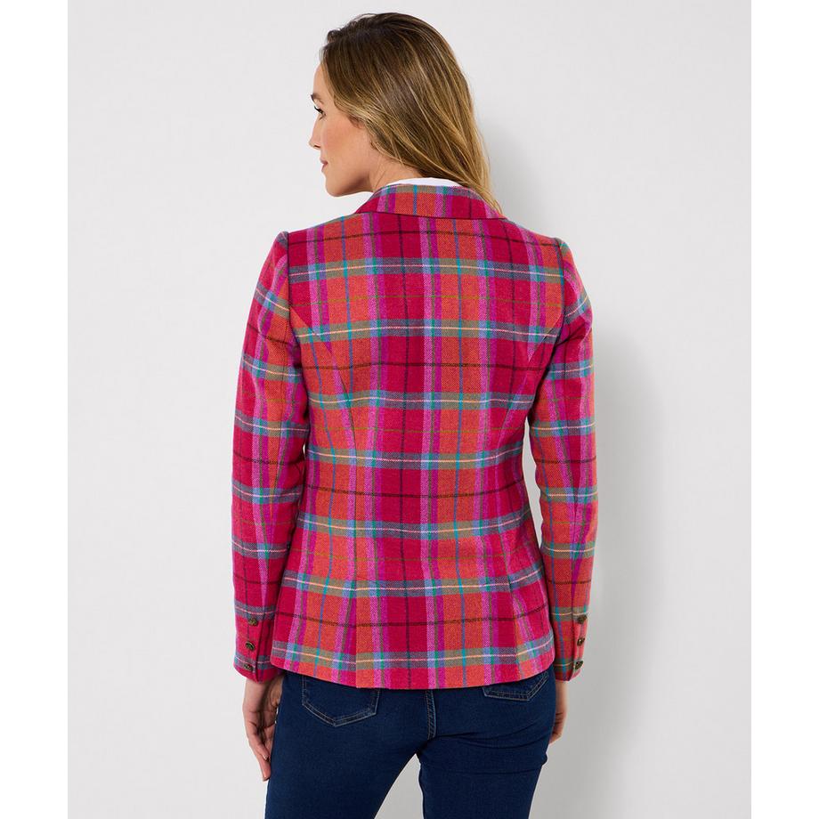 Joe Browns Einreihige Jacke mit Karomuster und abnehmbarer Blume  