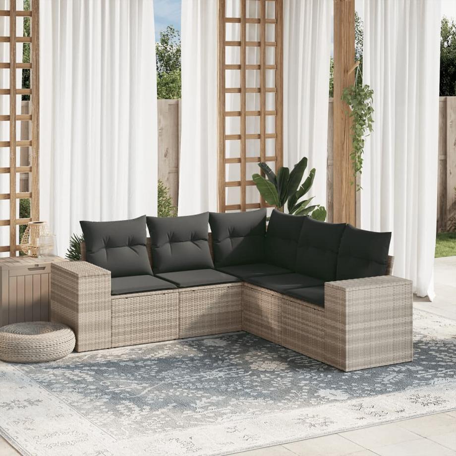 VidaXL set divano da giardino Polirattan  
