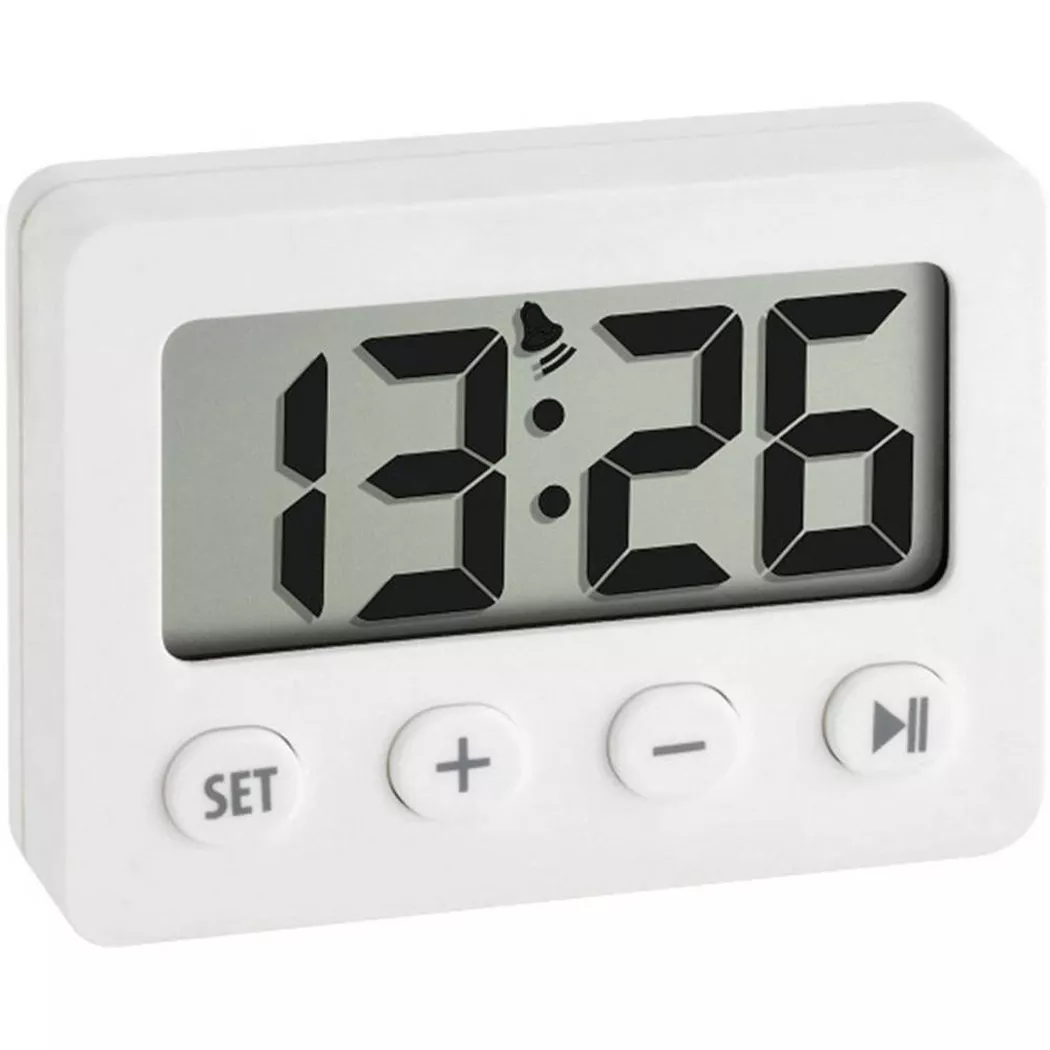 Réveil à quartz TFA Dostmann 60.2014.02 blanc