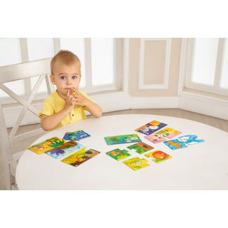 Montessori  Double puzzle - La maison de qui? avec 10 images, 20 pcs 