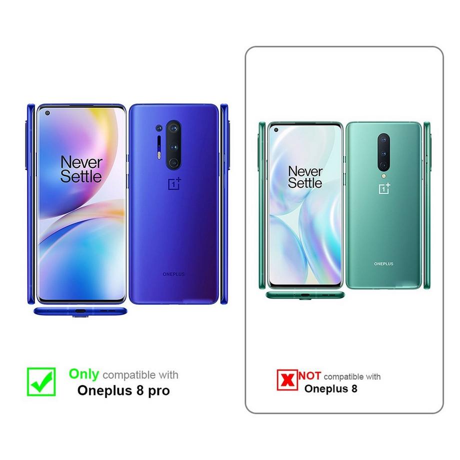 Cadorabo  Cadorabo Hülle kompatibel mit OnePlus 8 PRO - Schutzhülle mit Magnetverschluss, Standfunktion und Kartenfach 