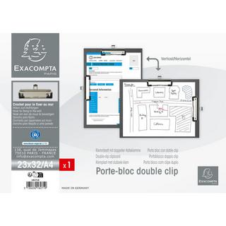 Exacompta  Porte-bloc double clip papier enduit - Format 23x32cm pour A4 - x 10 