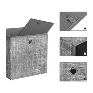 Calicosy Lotto 6 cubi pieghevoli grigio in tessuto non tessuto  