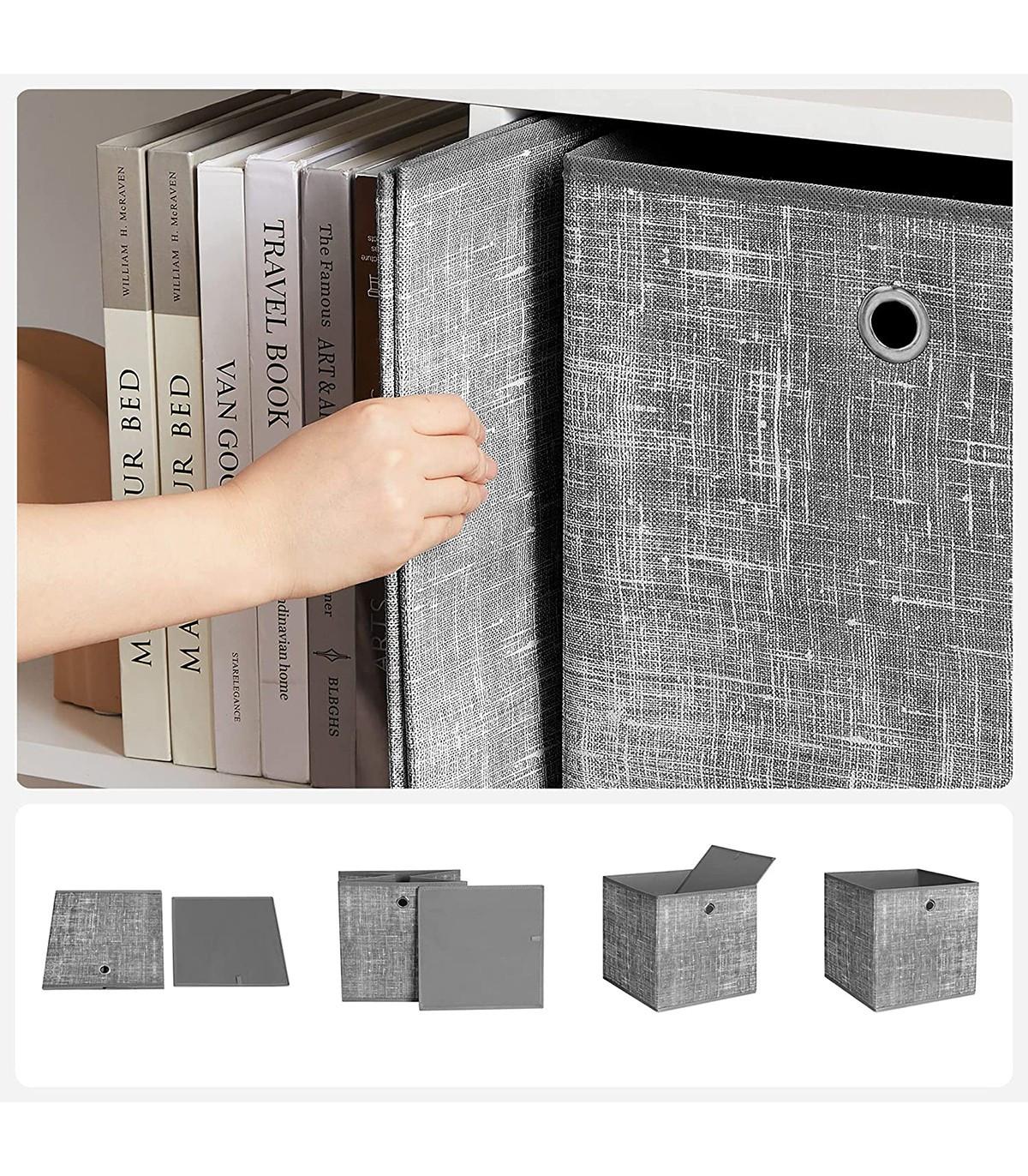 Calicosy Lotto 6 cubi pieghevoli grigio in tessuto non tessuto  