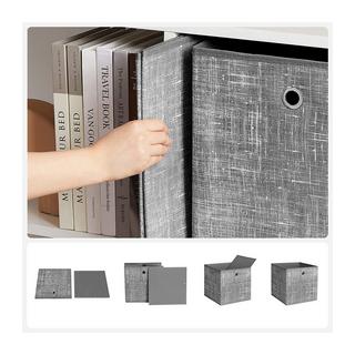 Calicosy Lotto 6 cubi pieghevoli grigio in tessuto non tessuto  