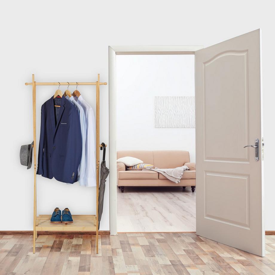 B2X Appendiabiti in bambù con ripiano  