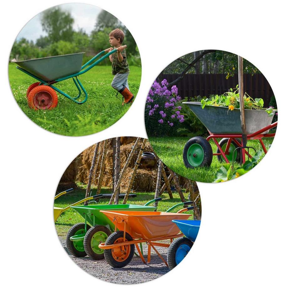 B2X  Pannenfreies Schubkarrenrad 3.00-4, gelb-blau 