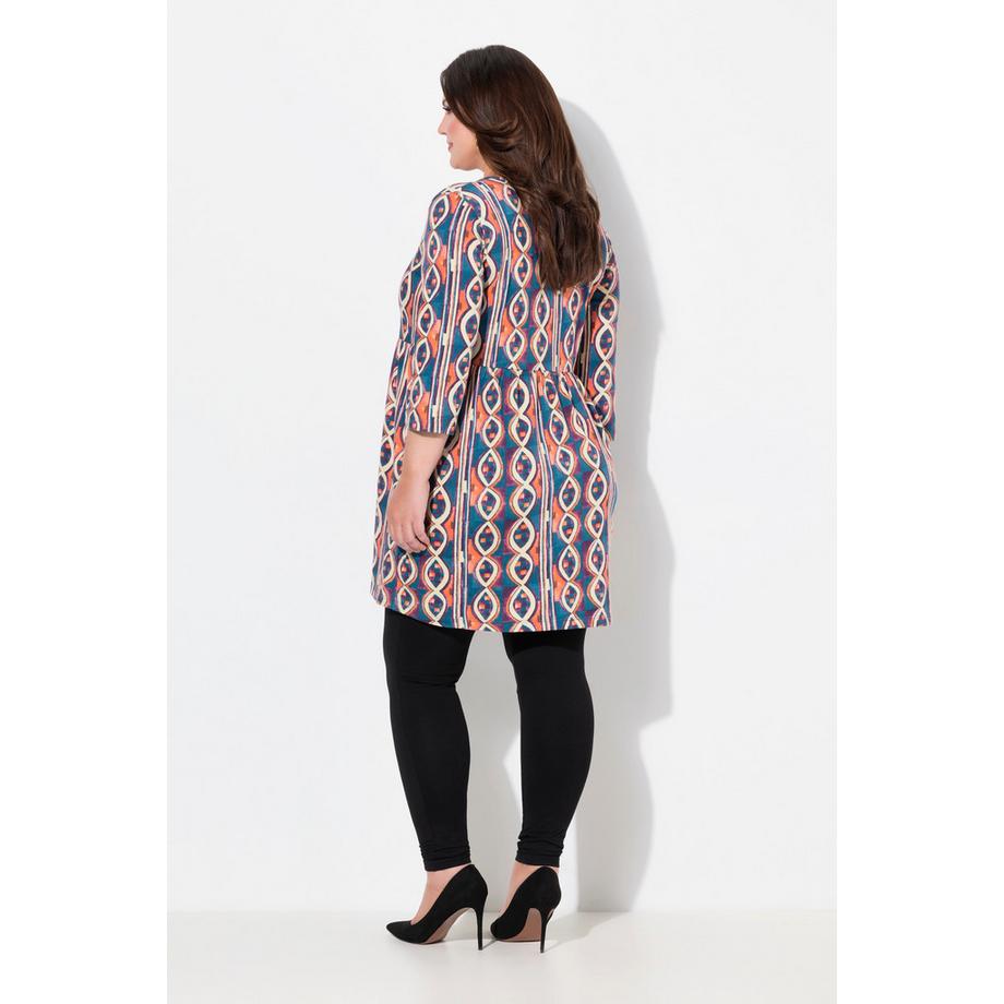 Ulla Popken Bedrucktes A-Linien Longshirt mit 3/4-Ärmeln  