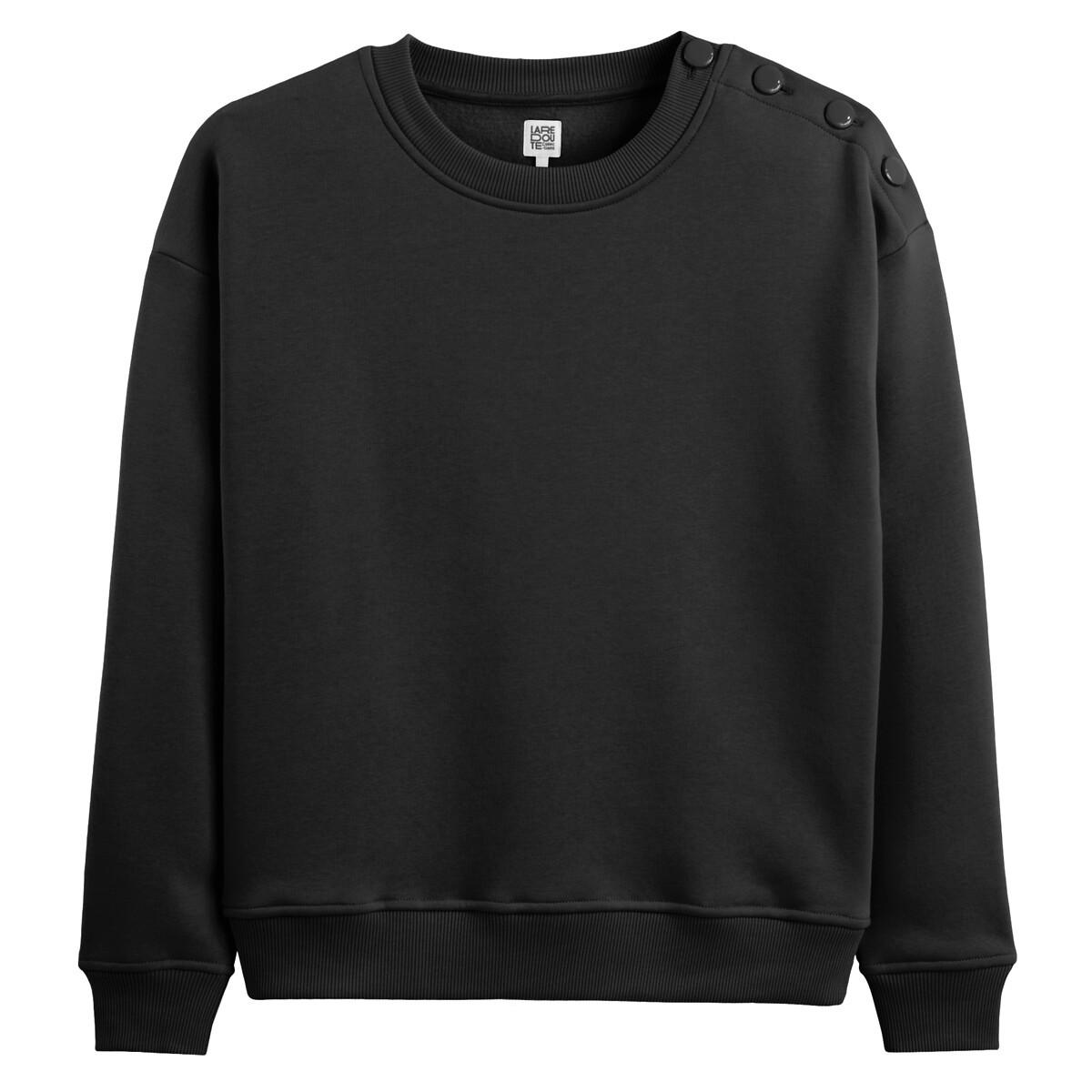 La Redoute Collections Rundhals Sweatshirt mit Schulterknöpfen  
