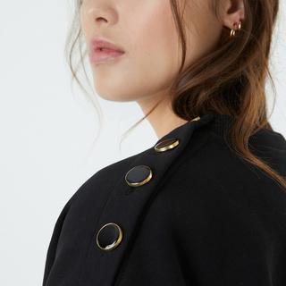 La Redoute Collections Rundhals Sweatshirt mit Schulterknöpfen  