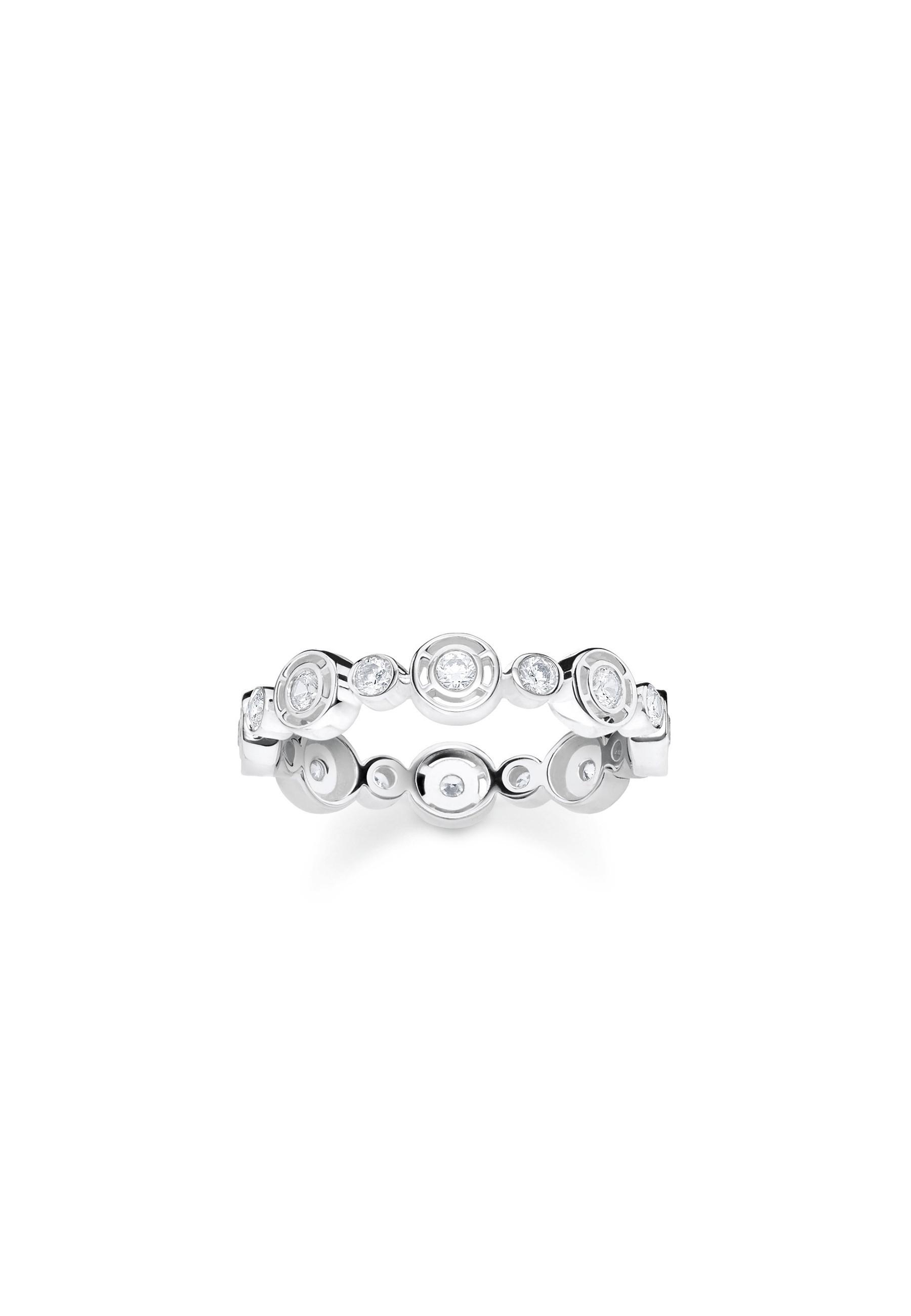 Thomas Sabo  Bague Cercles Pierres Blanches Argent 