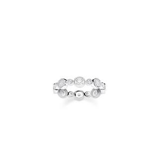 Thomas Sabo  Bague Cercles Pierres Blanches Argent 