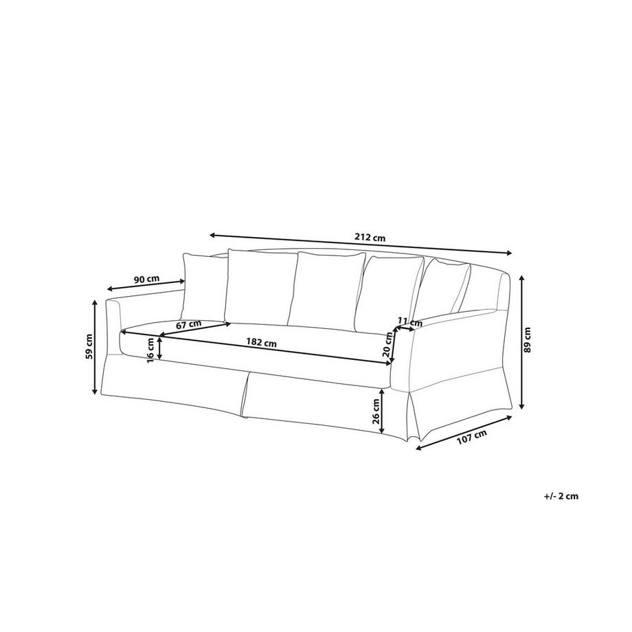 Beliani Canapé 3 places en Tissu Traditionnel GILJA  