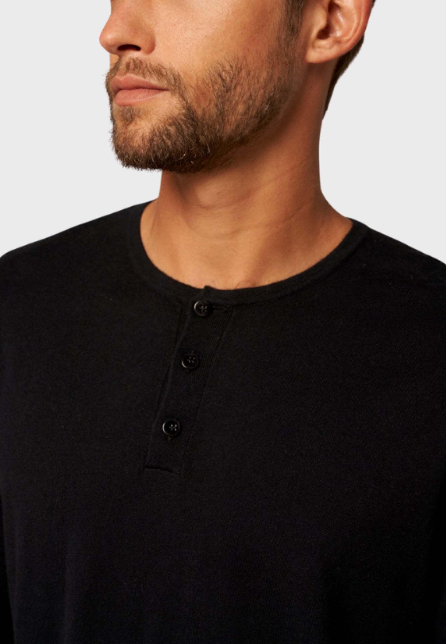 Bellemere New York  T-shirt Henley in cotone e cashmere 