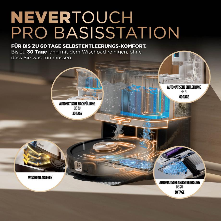 Shark RV2800ZECHWH Robot aspirateur et laveur 2 en 1  