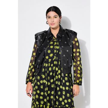 Veste sans manches, coupe courte Boxy Shape, œillets fantaisie