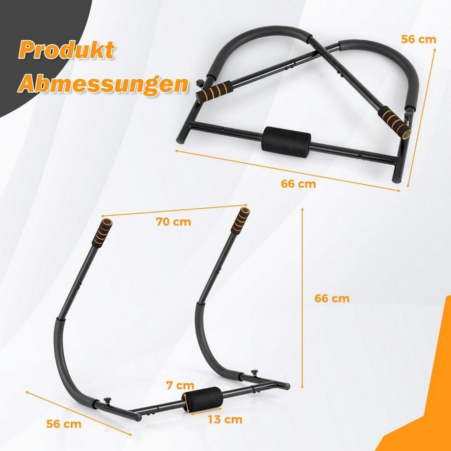 B2X  Trainer per addominali con poggiatesta imbottito, trainer AB pieghevole, trainer per muscoli addominali, dispositivo per l'allenamento addominale, nero 