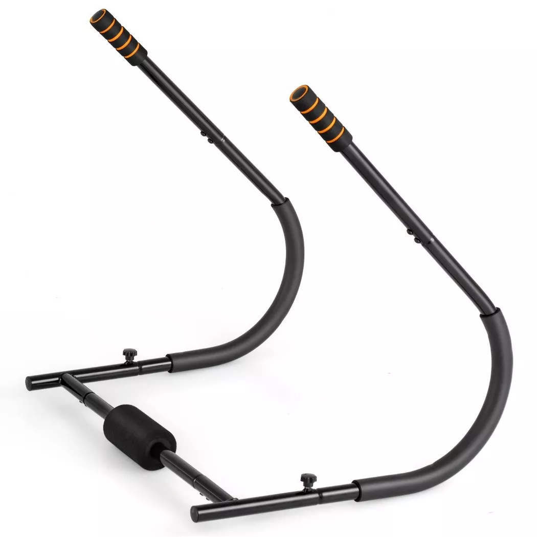 B2X - Bauchtrainer mit Gepolsterter Kopfstütze Klappbarer AB Trainer Bauchmuskeltrainer Bauch Trainingsgerät-Schwarz, 56cm