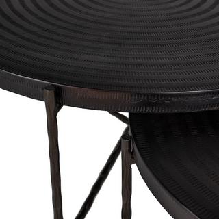 mutoni Table basse Ventana noire 92x92 (lot de 2)  