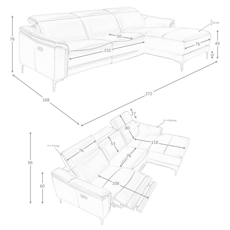 ANGEL CERDA Canapé d'angle relax droite en cuir noir  