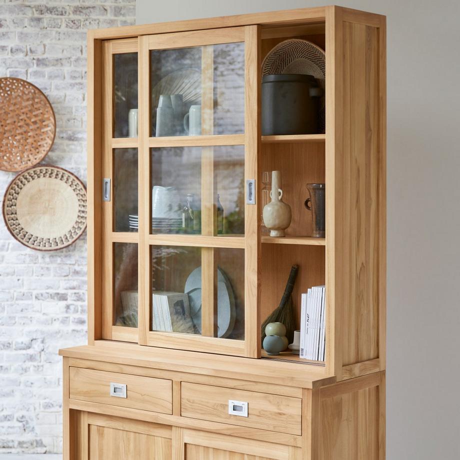 Tikamoon Geschirrschrank aus massivem Teakholz 120 cm Coffee Tek  
