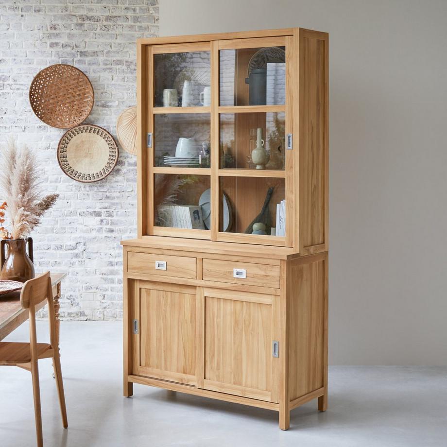 Tikamoon Geschirrschrank aus massivem Teakholz 120 cm Coffee Tek  
