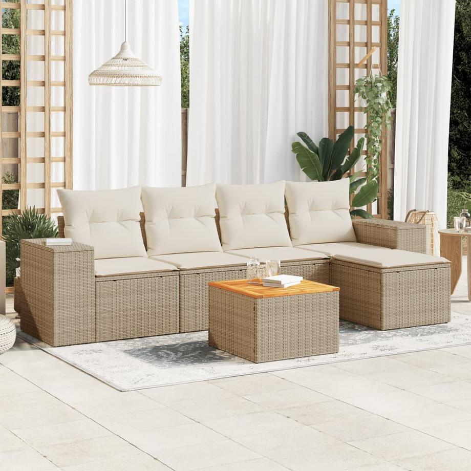VidaXL set divano da giardino Polirattan  