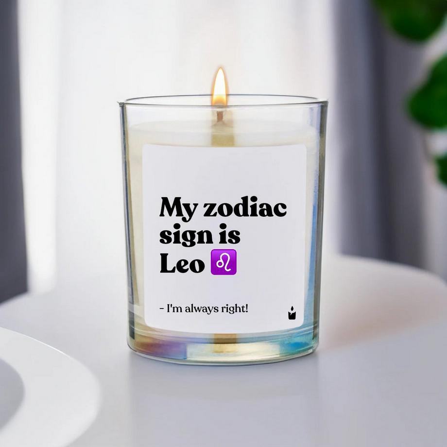 CandleHand Duftkerze Woody My zodiac sign is Leo - I'm always right!  