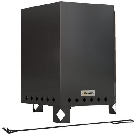 Northio Brasero De Table Sans Fumée En Métal Noir Poker Jardin Camping Patio  