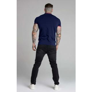 Sik Silk  T-Shirt Navy Short Sleeve Ringer T-Shirt 