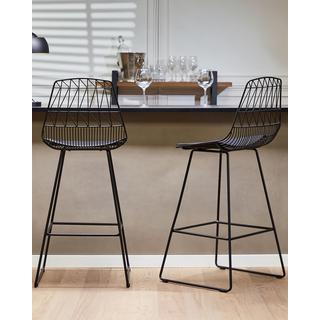 Beliani Set mit 2 Barstühlen aus Stahl Modern PRESTON  