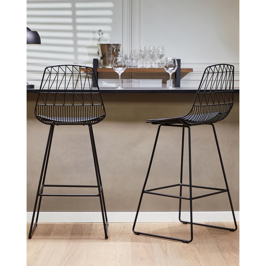 Beliani Set mit 2 Barstühlen aus Stahl Modern PRESTON  