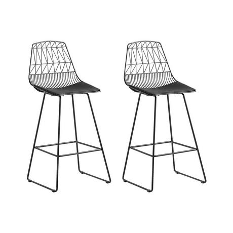 Beliani Set mit 2 Barstühlen aus Stahl Modern PRESTON  