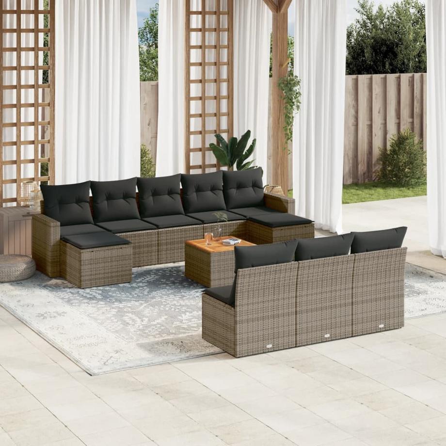 VidaXL set divano da giardino Polirattan  