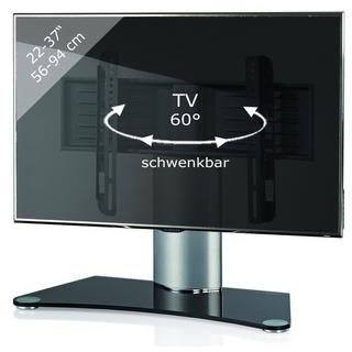 VCM TV Standfuß | Universal TV VESA | Aufsatz Erhöhung | Alu Fernseh Ständer | ESG-Sicherheitsglas | Maße ca. H. 52 x B. 70 x T. 30 cm -  WindoxaMini  