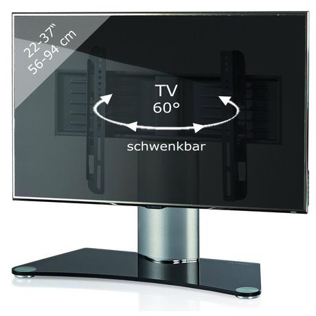 VCM Universal TV VESA Standfuß Aufsatz Erhöhung Alu Fernseh Ständer Glas WindoxaMini  