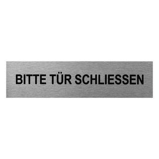 Pricenet Targa per porta in alluminio " Bitte Tür schliessen " 160x40mm  
