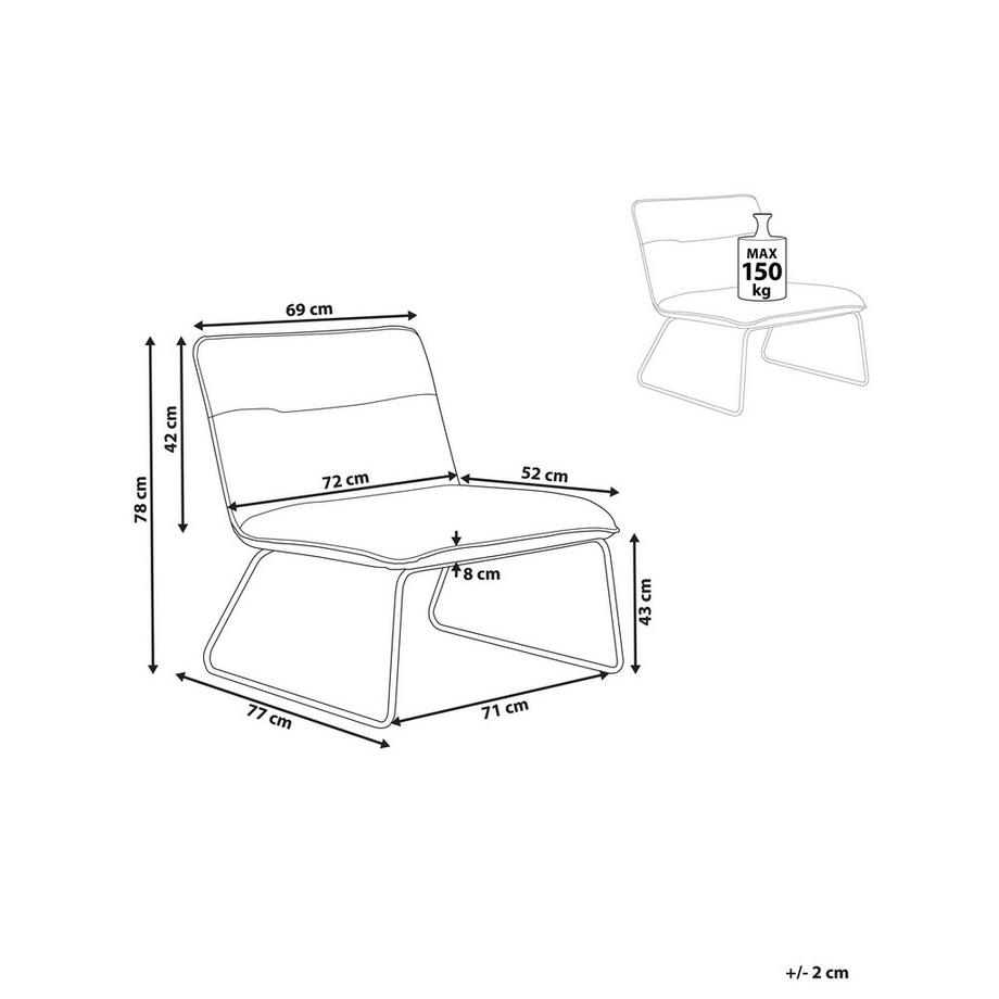 Beliani Fauteuil en Cuir PU Rétro COTULLA  