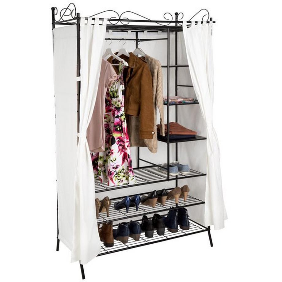 Tectake Armoire penderie vestiaire  3 grands et 3 petits compartiments  