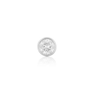 MUAU Schmuck  Pendentif solitaire Monture or blanc 750 diamant 0,50ct. 7x7mm 