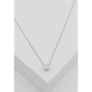 MUAU Schmuck  Pendentif solitaire Monture or blanc 750 diamant 0,50ct. 7x7mm 