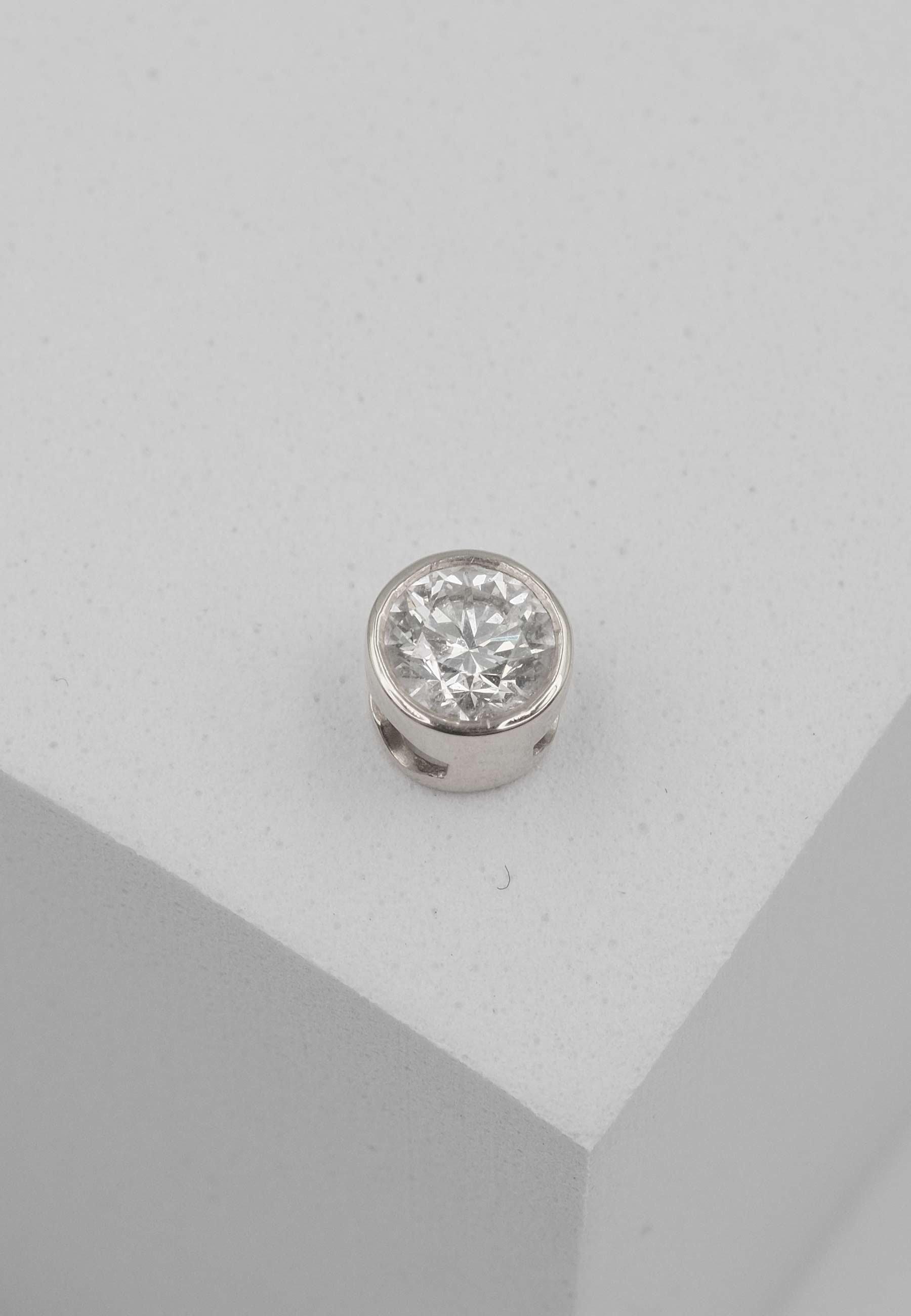 MUAU Schmuck  Solitär Anhänger Zargenfassung Weissgold 750 Diamant 0.50ct. 7x7mm 