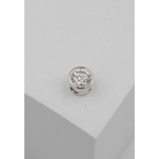 MUAU Schmuck  Pendentif solitaire Monture or blanc 750 diamant 0,50ct. 7x7mm 