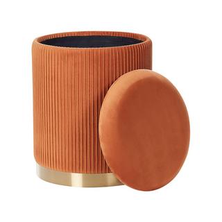 Beliani Pouf mit Stauraum 2er Set aus Samtstoff Glamourös MIRAMAR  