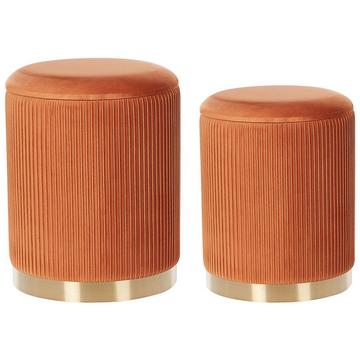 Lot de 2 poufs avec rangement en Velours Glamour MIRAMAR